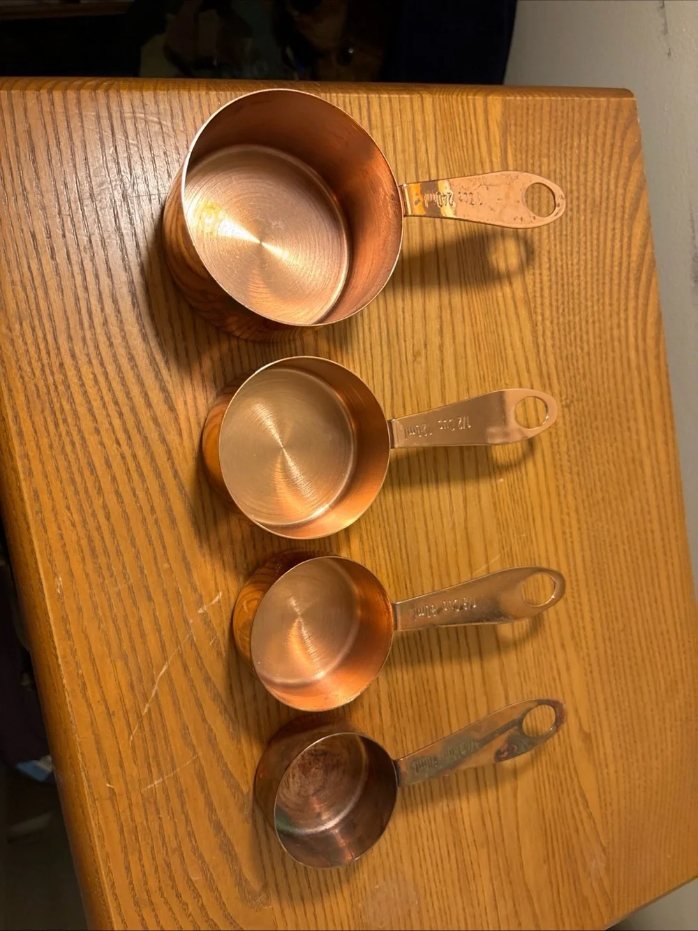 Copper-Tone Stainless Steel Nesting Measuring Cup Set - 4 Pieces